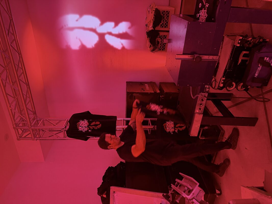 Finished merch on display at an activation